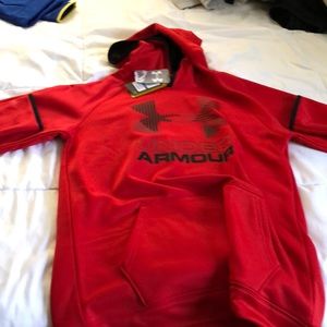 Under armour fleece red hoodie